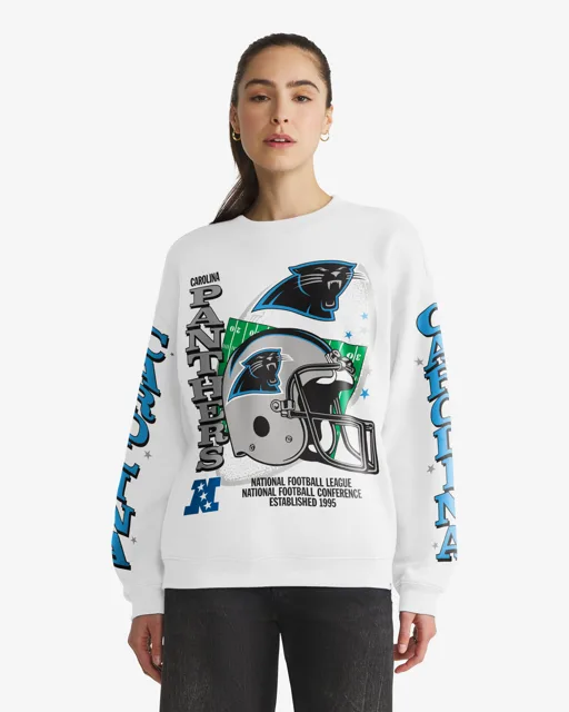Carolina Panthers THUNDEROUS '47 ÉQUIPAGE SURDIMENSIONNÉ POUR FEMMES