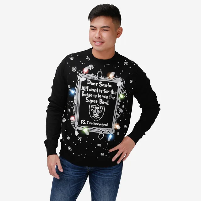 Las Vegas Raiders Pull lumineux Cher Père Noël