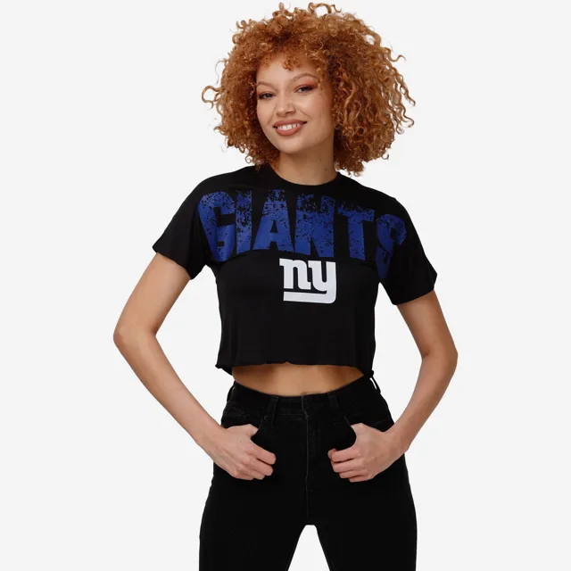 New York Giants Haut court avec mot-symbole en détresse pour femme