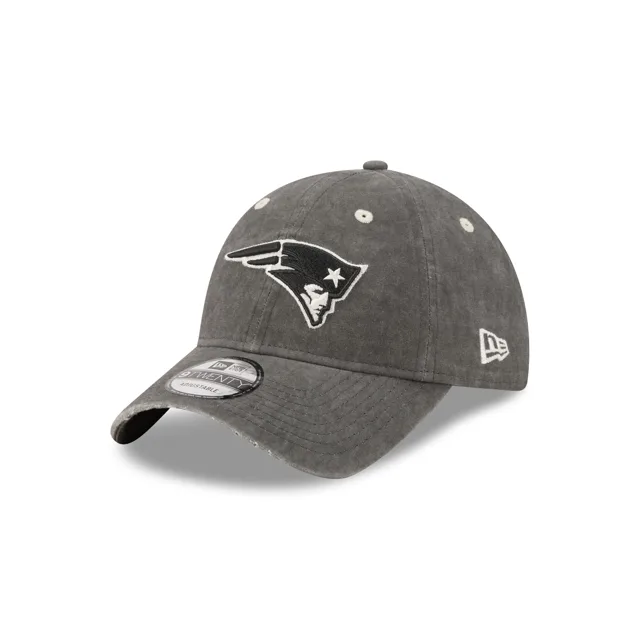 New England Patriots Chapeau réglable en coton noir lavé 9TWENTY