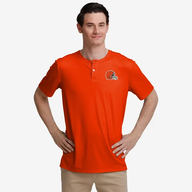 Cleveland Browns Solid Team Logo Henley à manches courtes