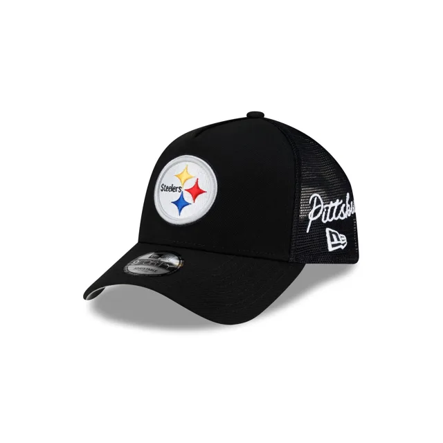 Pittsburgh Steelers Casquette de camionneur à cadre en A avec script latéral 9FORTY