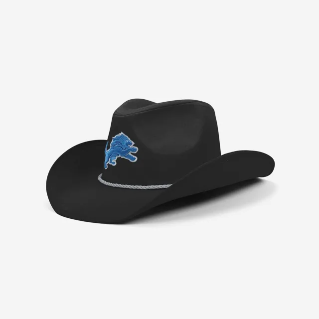 Chapeau de cowboy noir Detroit Lions
