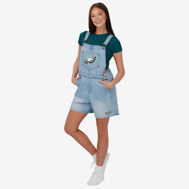 Philadelphia Eagles Salopette à bretelles en jean avec grand logo pour femme