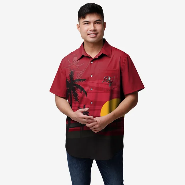 Tampa Bay Buccaneers Chemise boutonnée coucher de soleil tropical