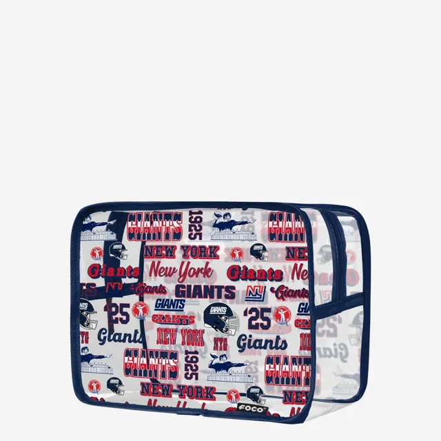 New York Giants Répéter Trousse à maquillage transparente à imprimé rétro