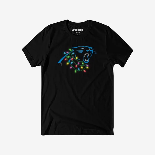 Carolina Panthers T-shirt avec logo principal Holiday Lights