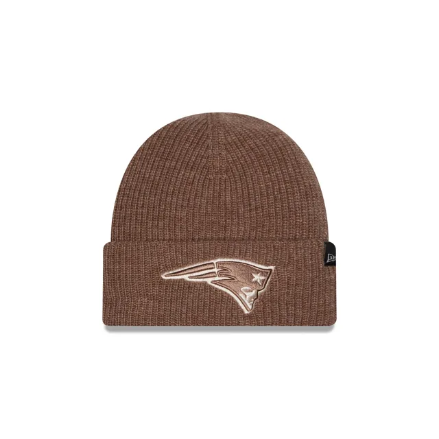 New England Patriots Bonnet en tricot à revers court en laine beige