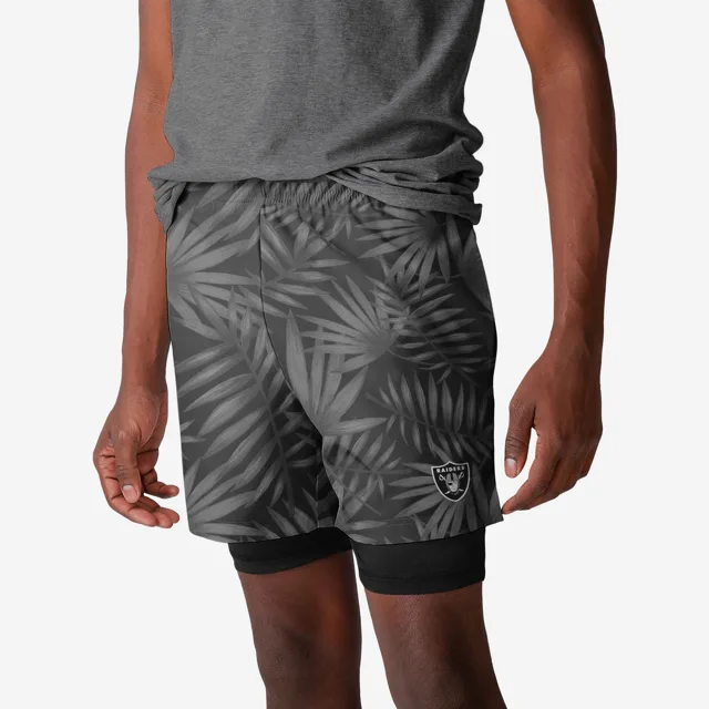 Las Vegas Raiders Short doublé noir fleuri