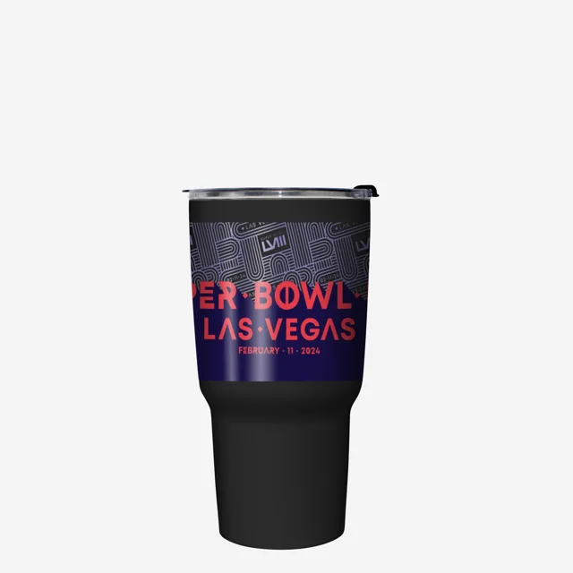 Super Bowl LVIII Noir 27 oz Gobelet en acier inoxydable