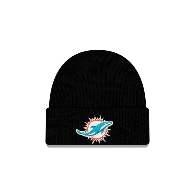 Miami Dolphins Bonnet en tricot noir à revers