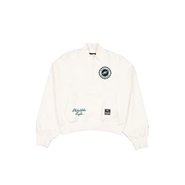 Philadelphia Eagles Pull zippé quart de tour blanc chromé pour femme
