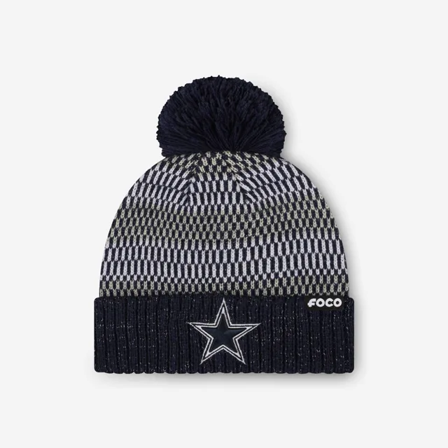 Dallas Cowboys Bonnet à pompon en fil métallique pour femme