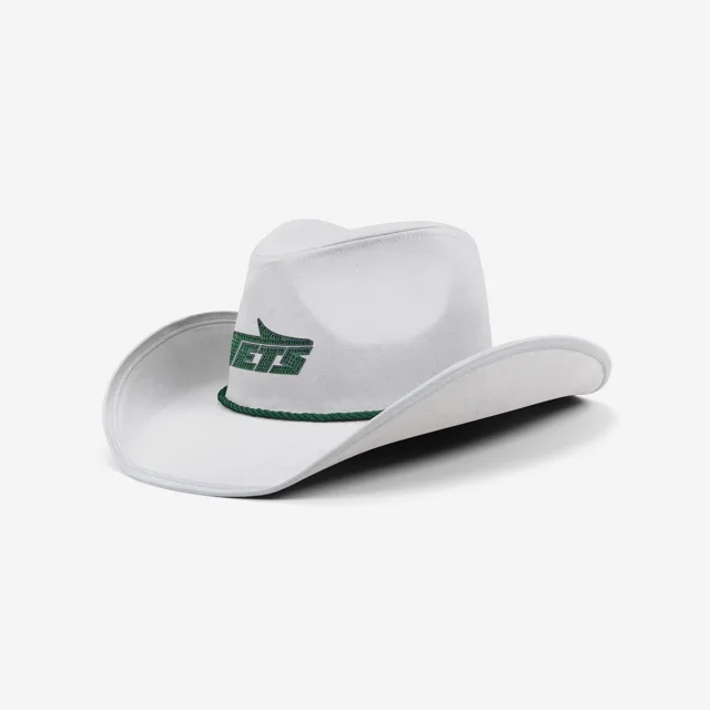 New York Jets Chapeau de cowboy avec logo en strass blanc