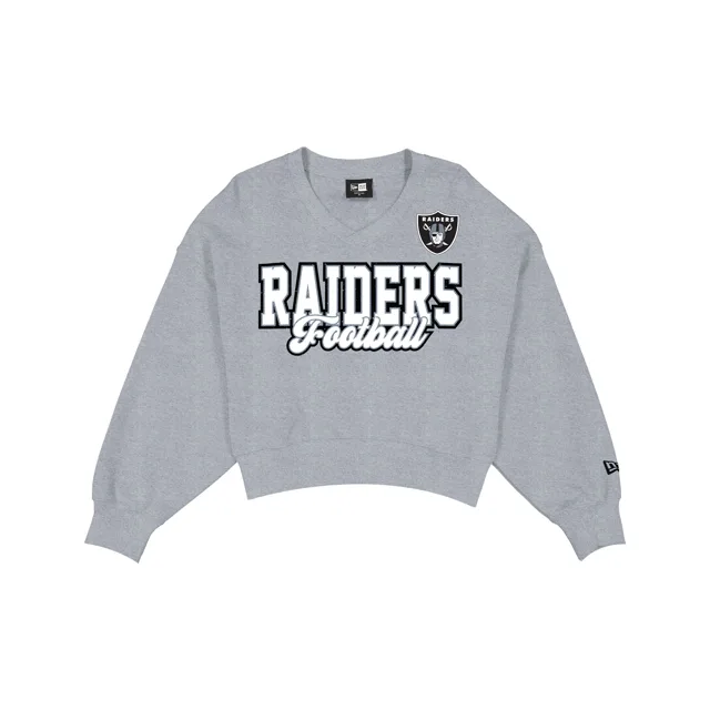 Las Vegas Raiders Col rond pailleté gris chiné pour femme