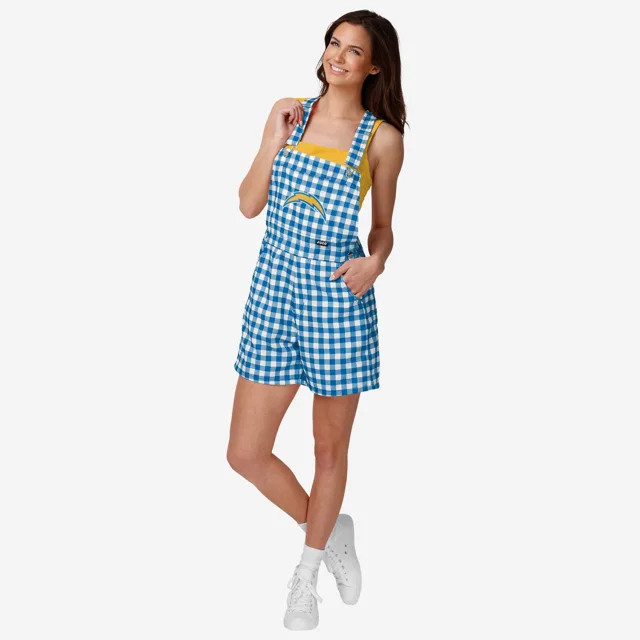 Los Angeles Chargers Salopette à bretelles à carreaux vichy pour femme