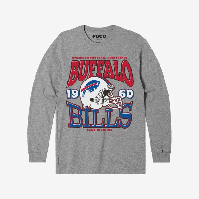 Buffalo Bills T-shirt à manches longues avec casque d'équipe classique