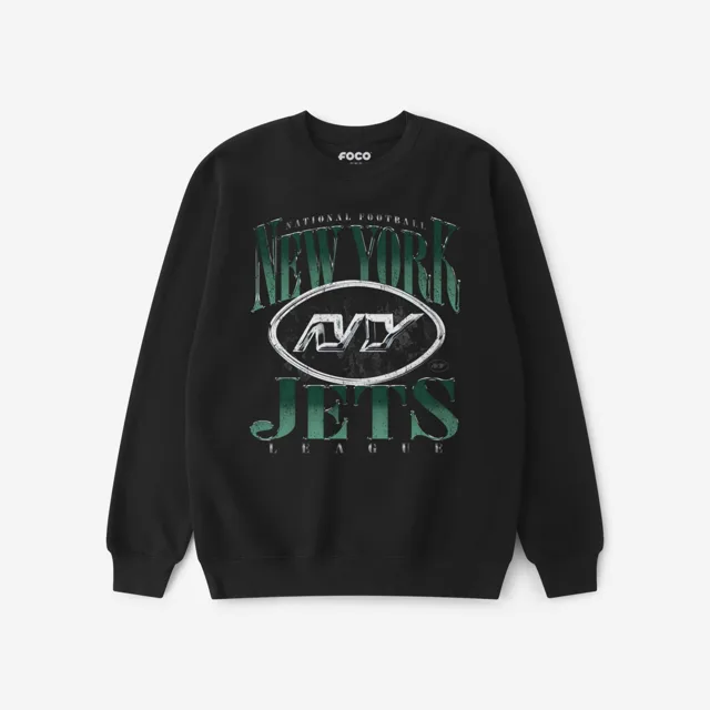 New York Jets Sweat-shirt à col rond chromé Stack