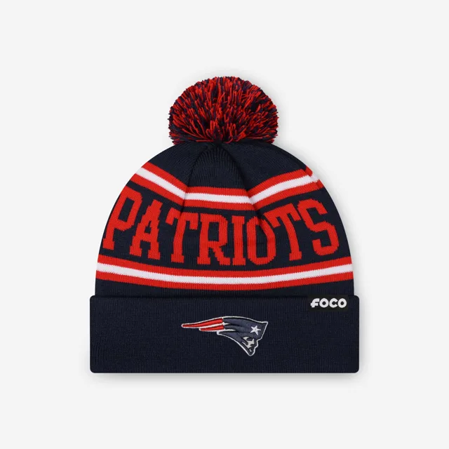 Bonnet à pompon avec logo principal New England Patriots