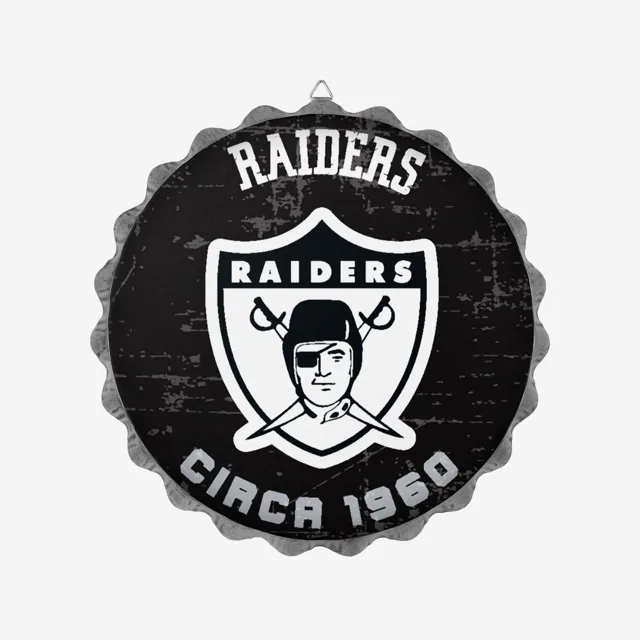 Las Vegas Raiders Panneau mural rétro avec bouchon de bouteille