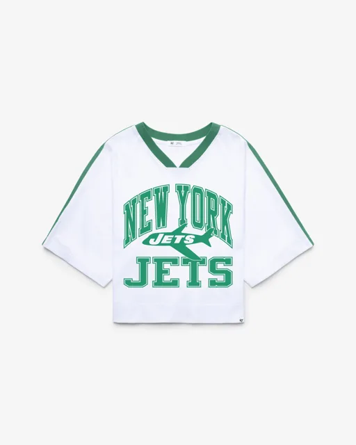 New York Jets HISTORIQUE BIG OVERARCH '47 FEMME DROP NEEDLE RAGLAN JERSEY