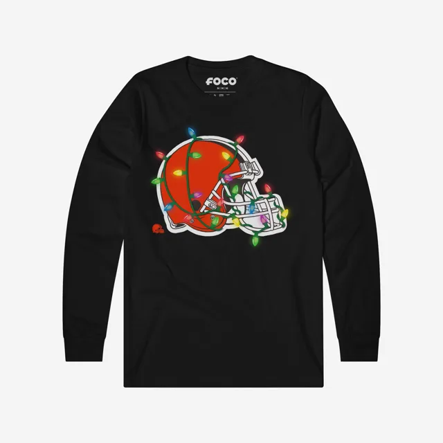 Cleveland Browns T-shirt à manches longues avec logo principal Holiday Lights