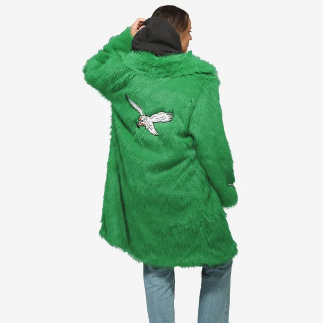 Philadelphia Eagles Veste longue en fausse fourrure verte Kelly