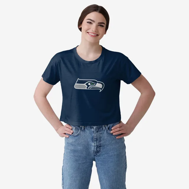 Seattle Seahawks Haut court uni avec grand logo pour femme