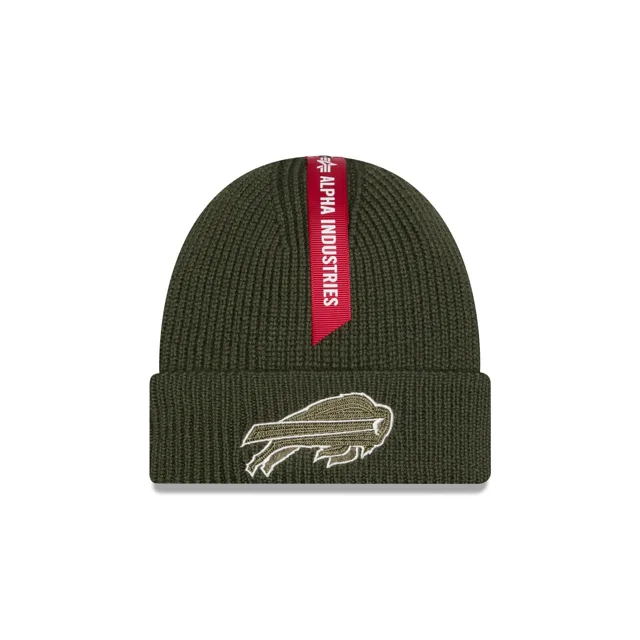 Alpha Industries x Buffalo Bills Bonnet en tricot à revers vert olive