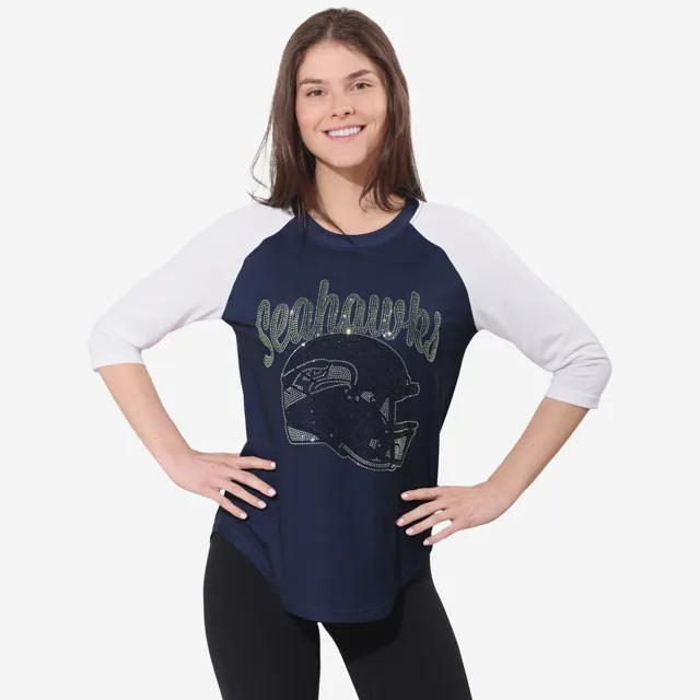 Seattle Seahawks T-shirt raglan strass