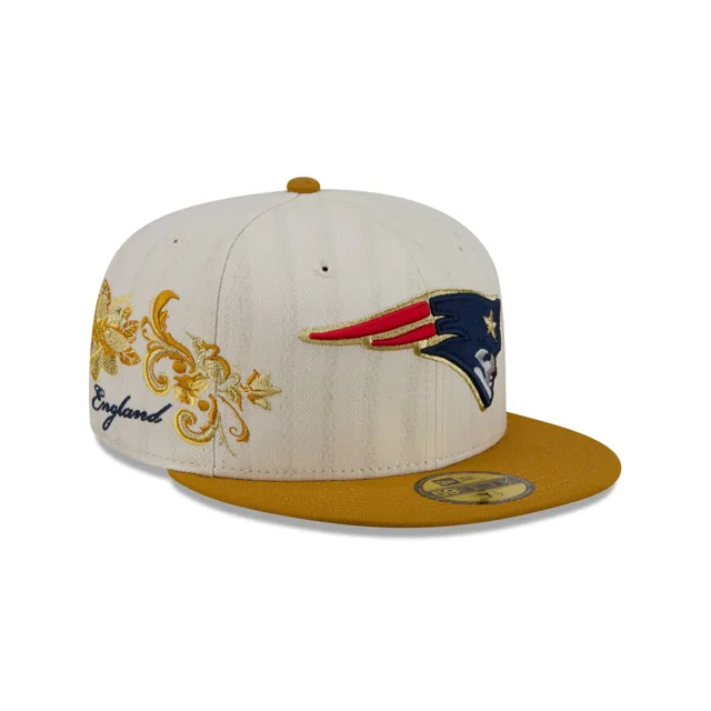 New England Patriots Casquette ajustée à chevrons chromée 59FIFTY