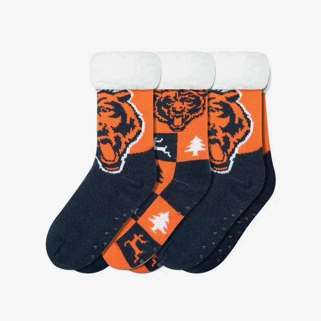 Chicago Bears Lot de 3 paires de chaussettes pantoufles Fan Footy pour femmes
