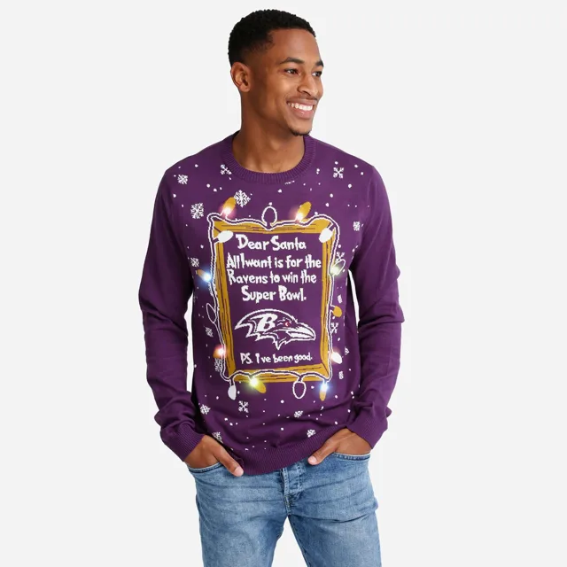 Baltimore Ravens Pull lumineux Cher Père Noël
