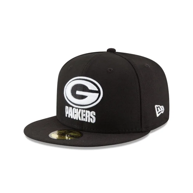 Green Bay Packers Chapeau ajusté 59FIFTY noir et blanc