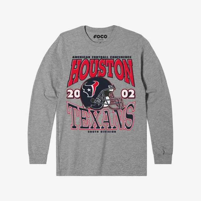 Houston Texans T-shirt à manches longues avec casque d'équipe classique