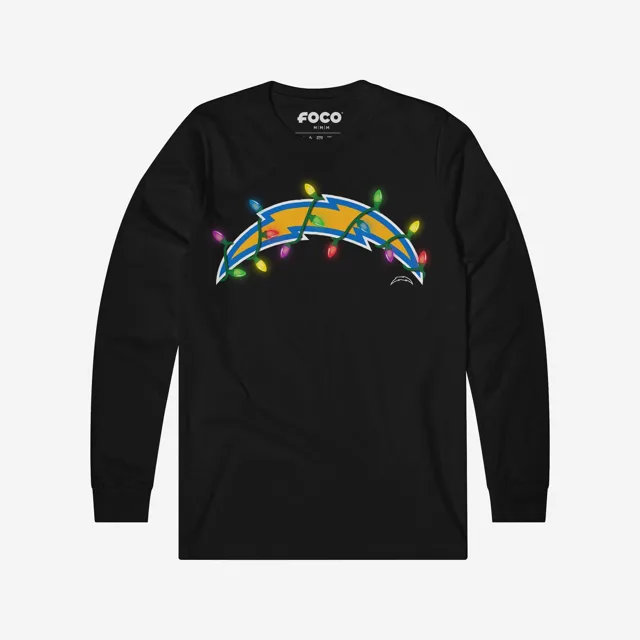 Los Angeles Chargers T-shirt à manches longues avec logo principal Holiday Lights