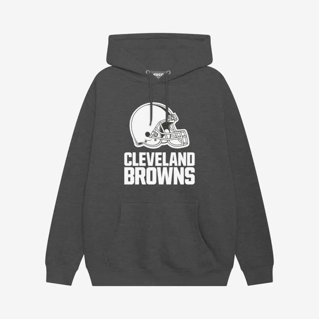 Cleveland Browns Sweat à capuche avec logo principal noir et blanc