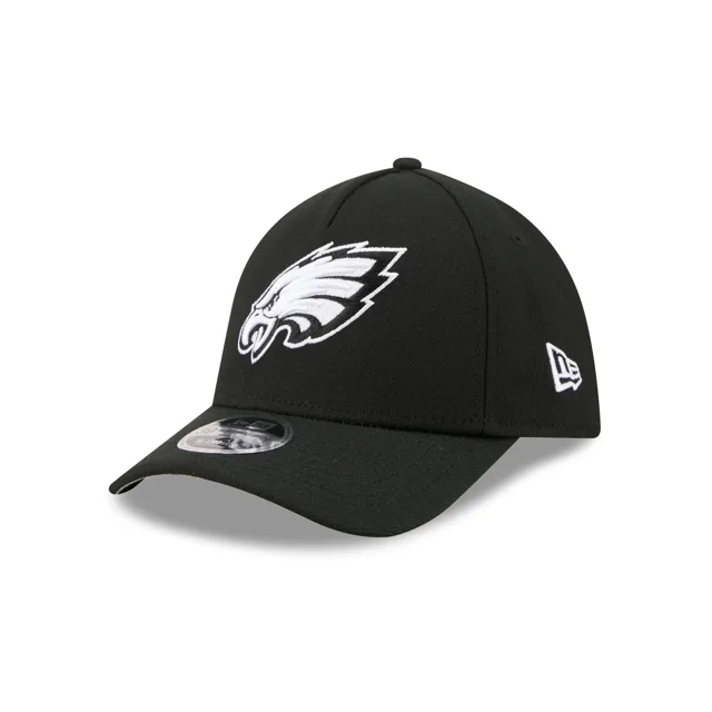 Philadelphia Eagles Chapeau extensible en poly noir et blanc 39THIRTY M-Crown A-Frame