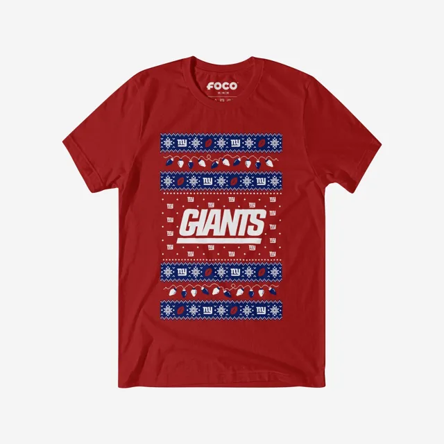 New York Giants T-shirt pull lumières de Noël