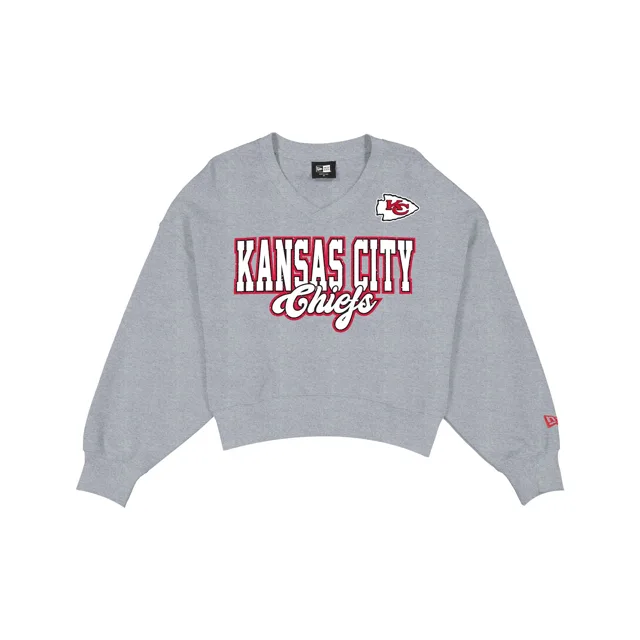 Kansas City Chiefs Col rond pailleté gris chiné pour femme