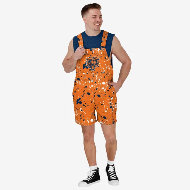 Chicago Bears Salopette à bretelles pour hommes avec éclaboussures de peinture
