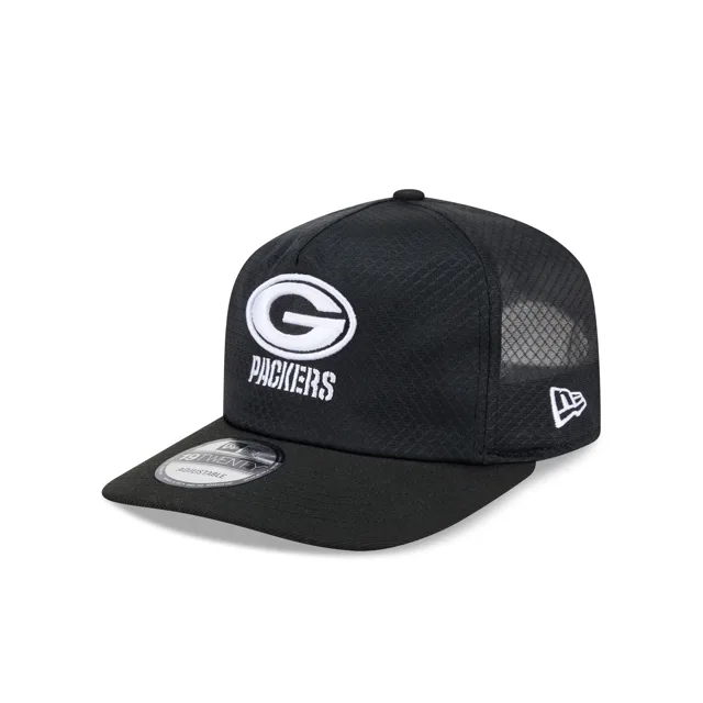 Green Bay Packers Casquette de camionneur en maille noire et blanche 19TWENTY