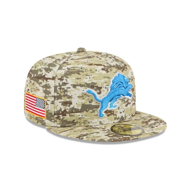 Detroit Lions 2025 Salut au service Fan Gear 59FIFTY Chapeau ajusté
