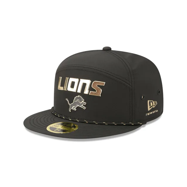 Detroit Lions Panneau fendu en corde avec logo doré 59FIFTY Chapeau ajusté