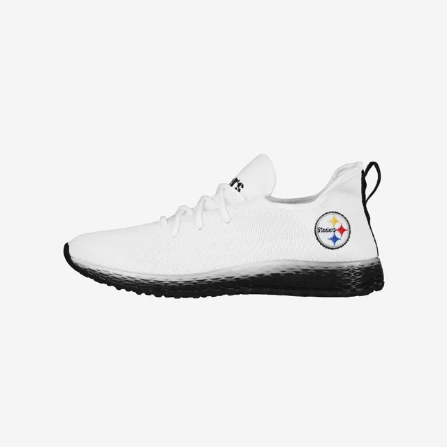 Baskets blanches à semelle intermédiaire dégradée Pittsburgh Steelers