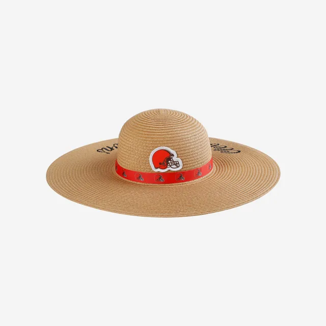 Cleveland Browns Chapeau de paille de plage avec mot-symbole pour femme
