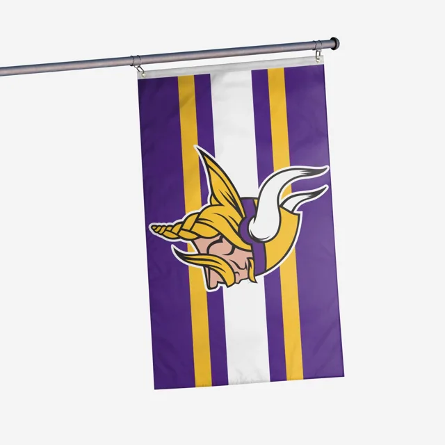 Minnesota Vikings Drapeau horizontal à rayures avec grand logo