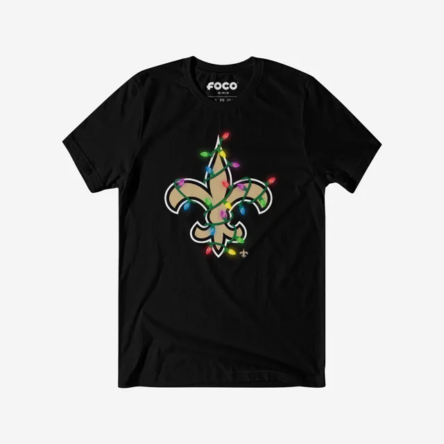 New Orleans Saints T-shirt avec logo principal Holiday Lights
