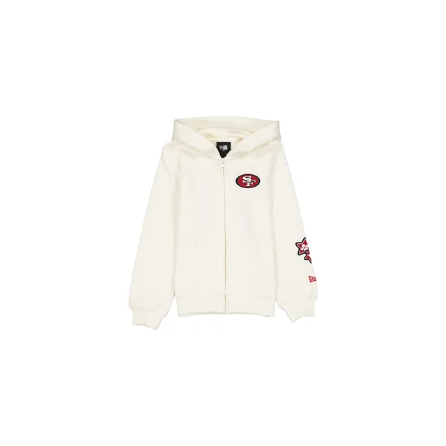 San Francisco 49ers Sweat à capuche zippé blanc chromé pour fille