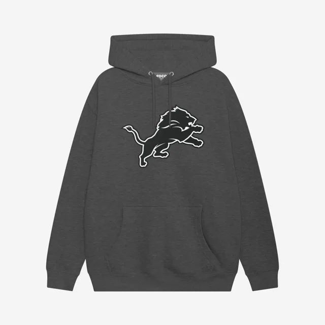 Detroit Lions Sweat à capuche avec logo principal noir et blanc